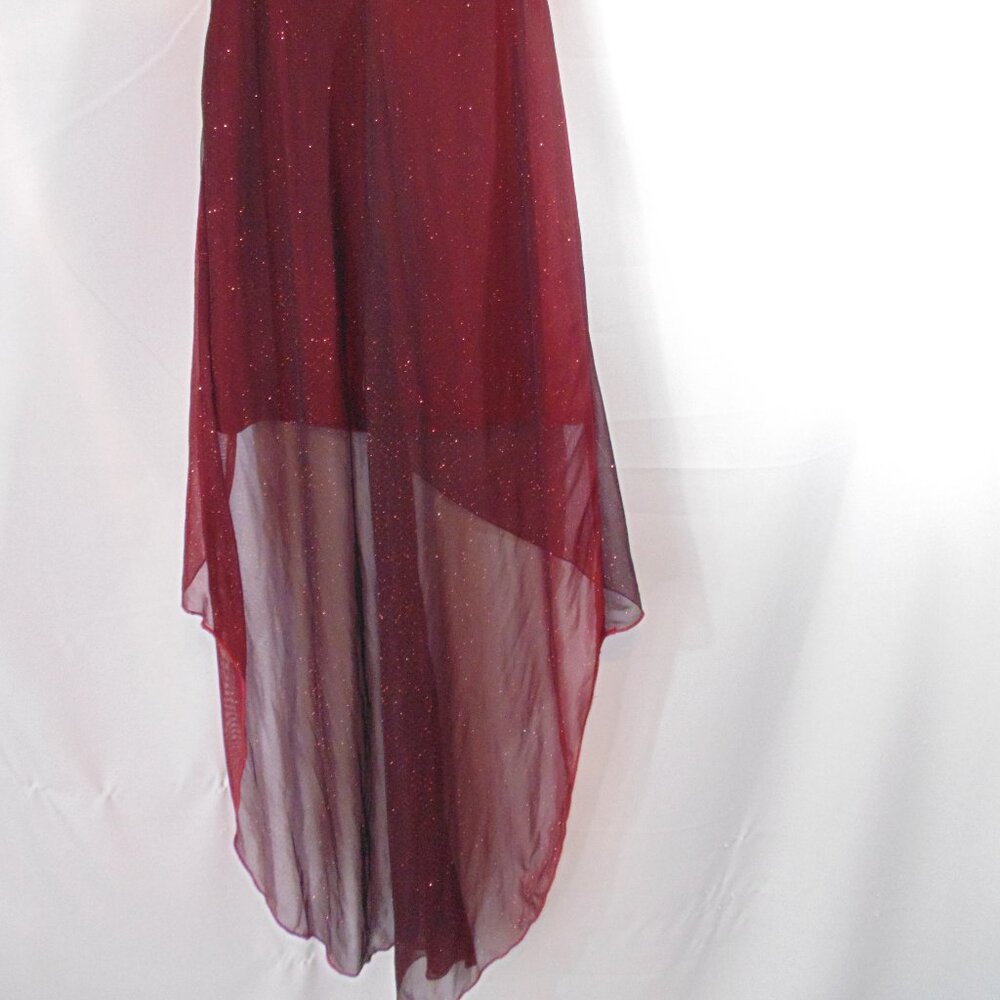 Teeze Me Womens Strapless Dress H258433 High Low Asymmetrical Beaded Red Size 7 - Picture 5 of 5
